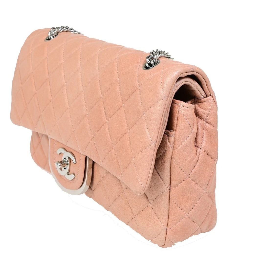 CHANEL CC MATELASSE 25 DOUBLE FLAP CHAIN SHOULDER BAG LEATHER PINK: CHANEL CC Matelasse 25 Double Flap Chain Shoulder Bag Leather Pink Brand: CHANEL Type: Shoulder Bag Material: Leather Color: Pink Size: W 9.8 x H 5.9 x D 2.2 " (approx.) SHOULDER DROP ( inch /cm )
