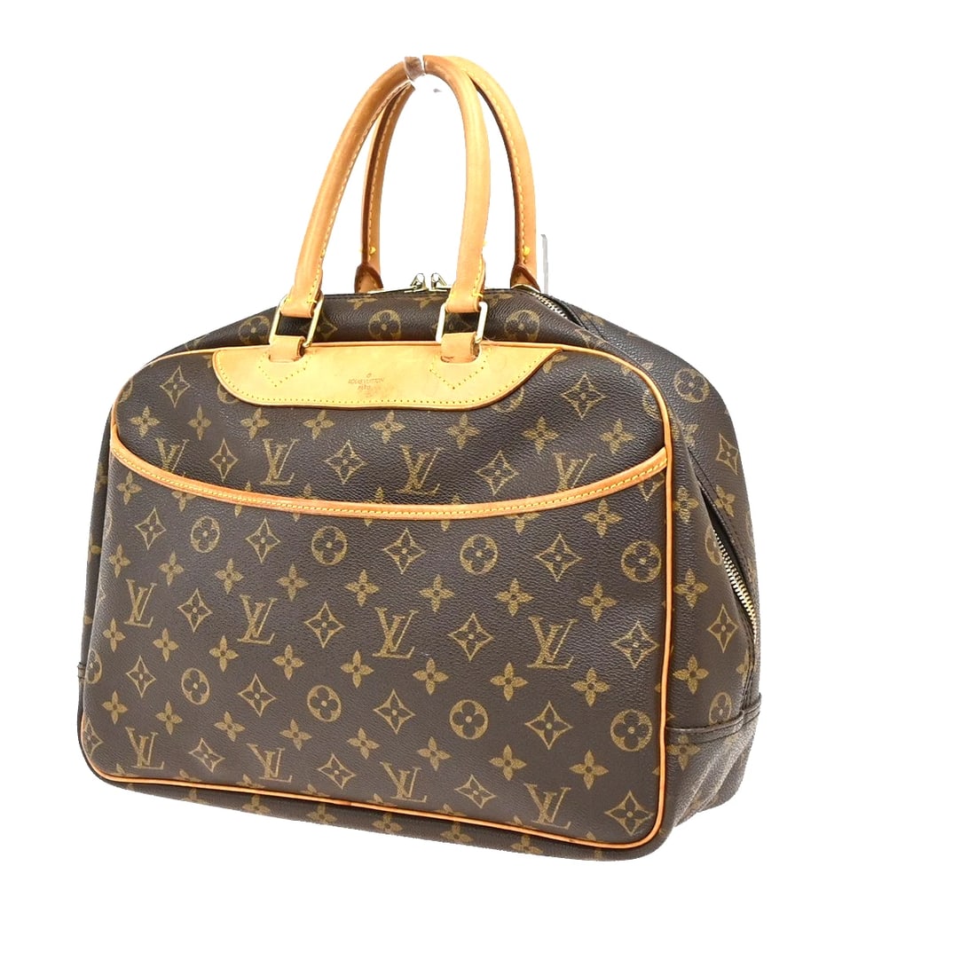 LOUIS VUITTON LV LOGO DEAUVILLE HAND BAG MONOGRAM LEATHER BROWN (1 of 11)