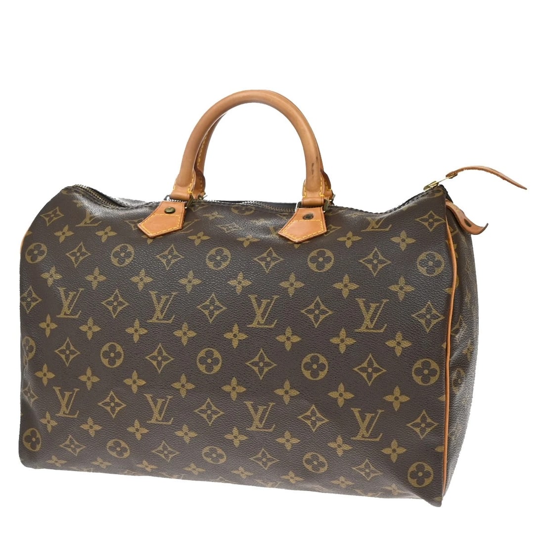 LOUIS VUITTON SPEEDY 35 TRAVEL HAND BAG MONOGRAM LEATHER BROWN (1 of 11)