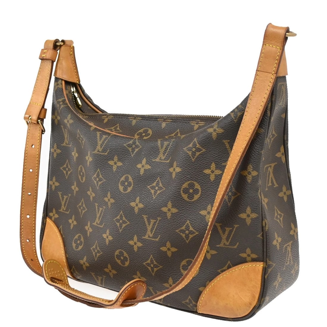 LOUIS VUITTON BOULOGNE 30 SHOULDER BAG MONOGRAM LEATHER BROWN (1 of 9)