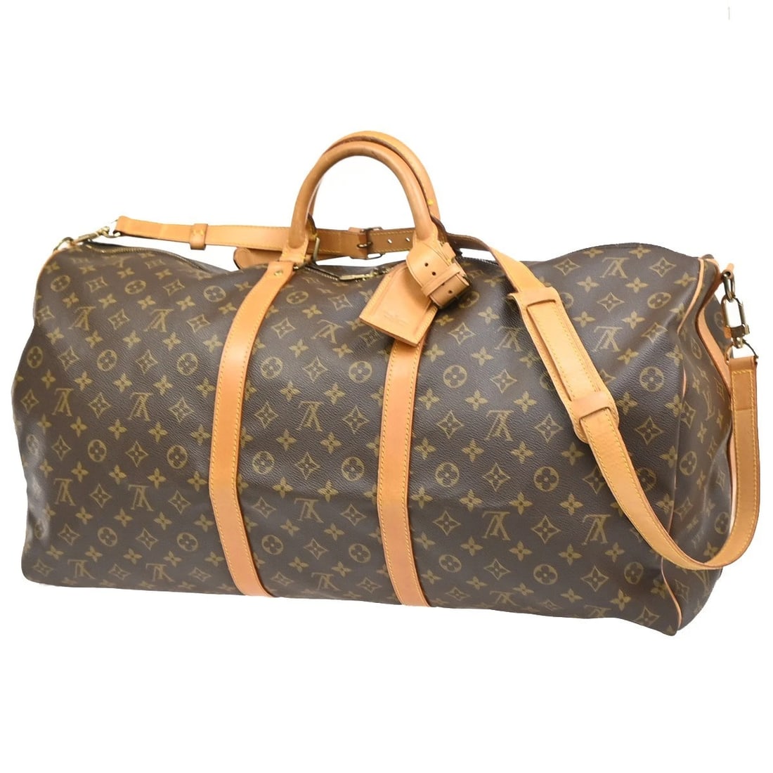 LOUIS VUITTON KEEPALL BANDOULIERE 60 2WAY HAND BAG MONOGRAM BROWN (1 of 9)