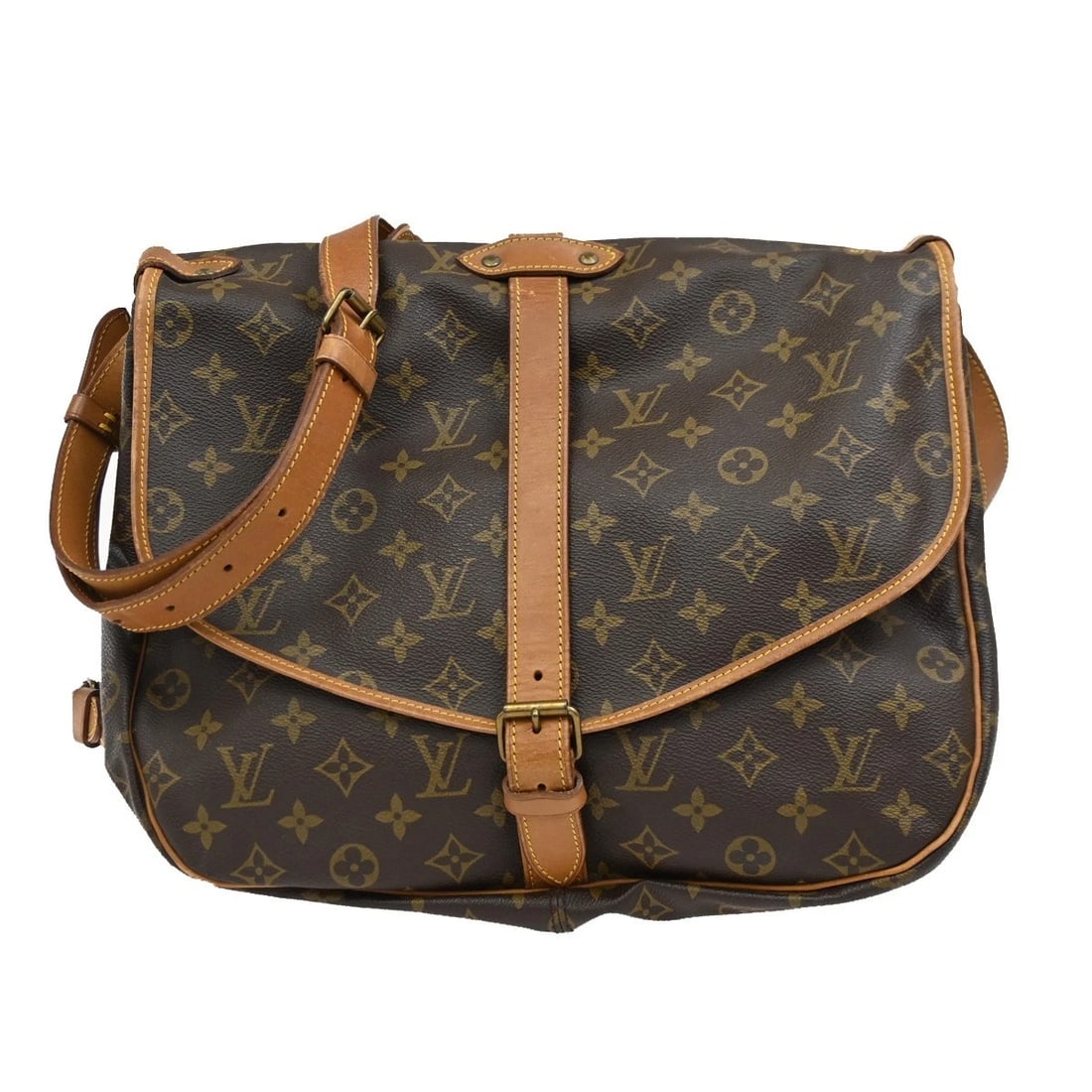 LOUIS VUITTON SAUMUR 35 SHOULDER BAG MONOGRAM LEATHER (1 of 10)