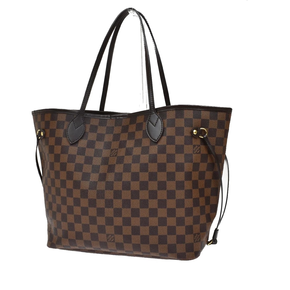 LOUIS VUITTON NEVERFULL MM SHOULDER TOTE BAG DAMIER LEATHER: LOUIS VUITTON Neverfull MM Shoulder Tote Bag Damier Leather Brand: LOUIS VUITTON Type: Shoulder Bag Material: Damier Ebene Leather Color: Brown Size: W 12.6 x H 11.4 x D 6.3 " (approx.) SHOULDER D