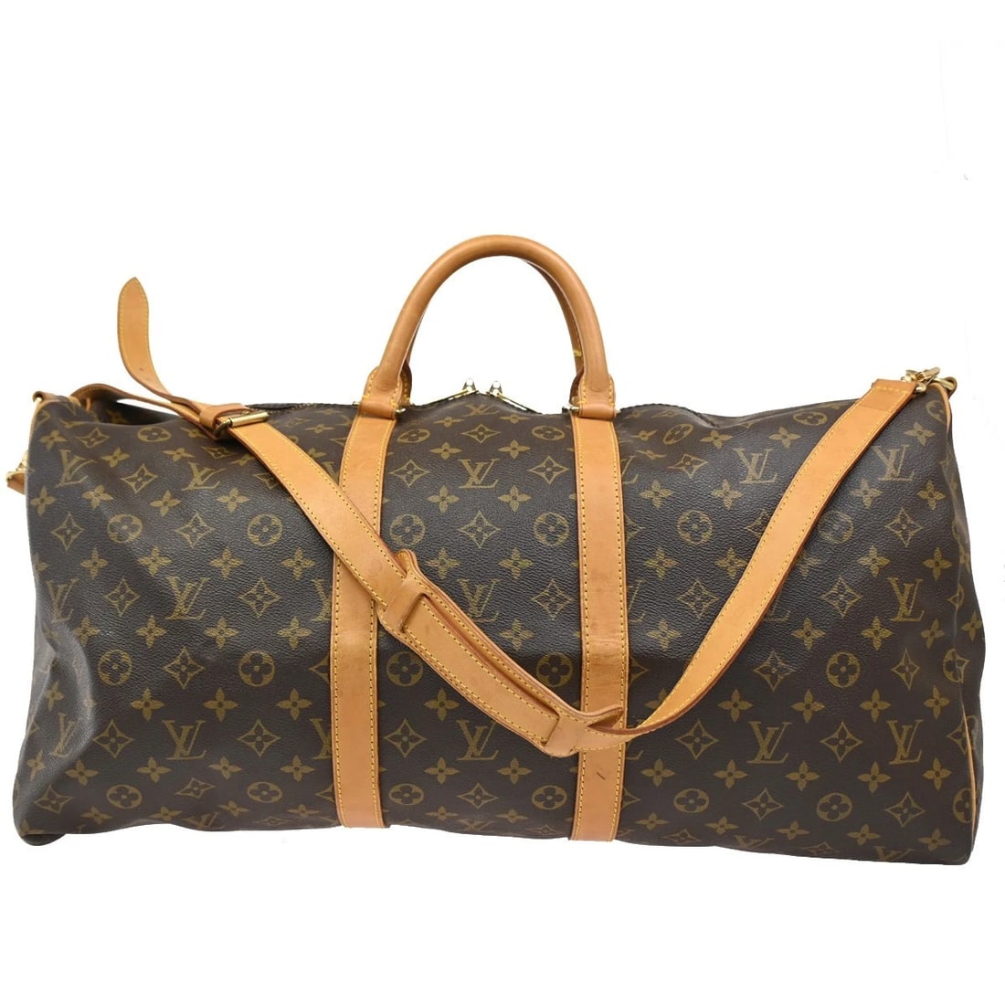 LOUIS VUITTON KEEPALL BANDOULIERE 55 2WAY HAND BAG MONOGRAM BROWN (1 of 10)