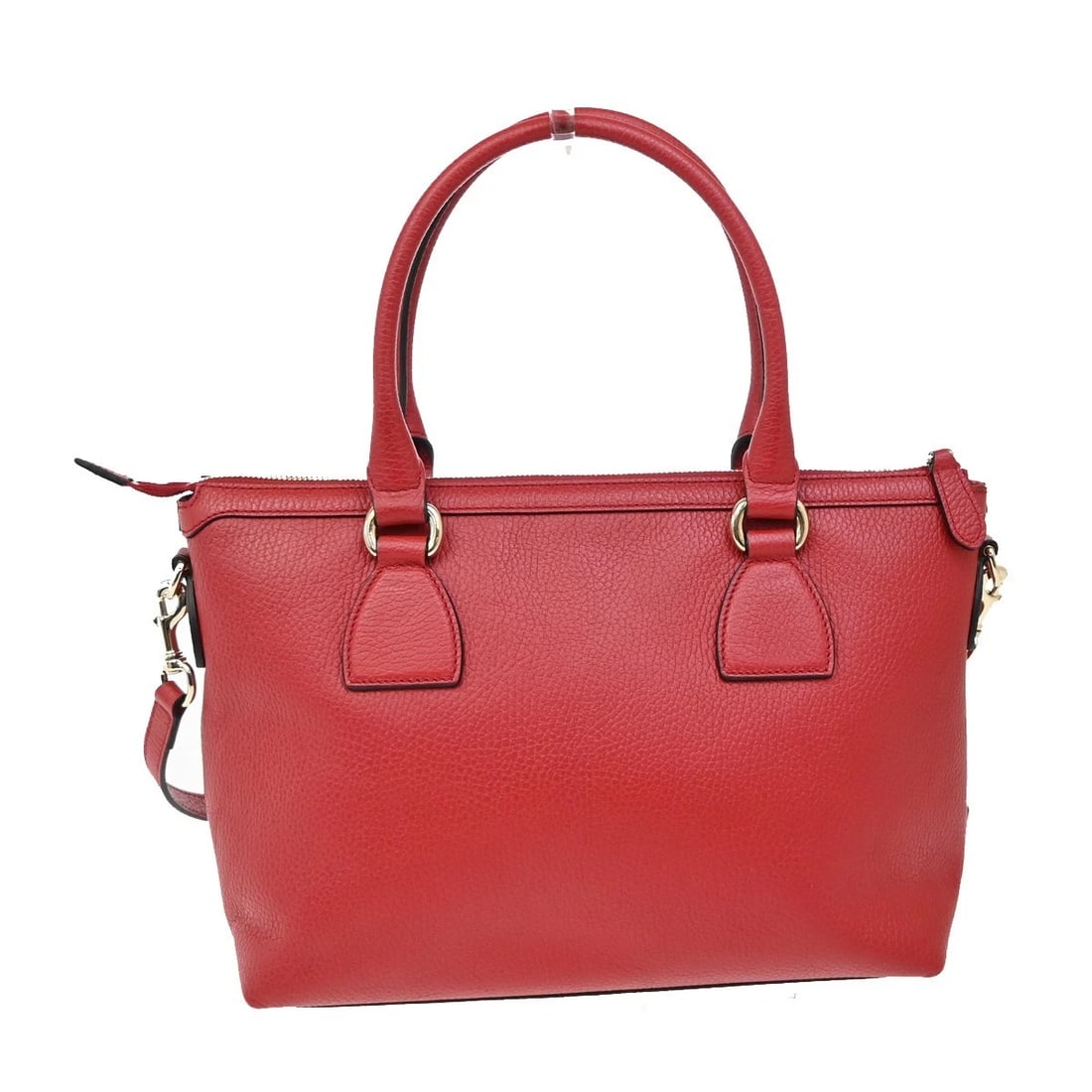 GUCCI GG INTERLOCKING CHARM 2WAY SHOULDER HAND BAG LEATHER RED (1 of 10)