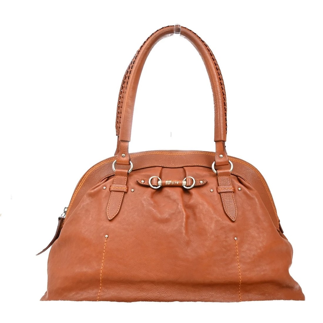 CHRISTIAN DIOR LOGO HAND BAG LEATHER BROWN (1 of 12)