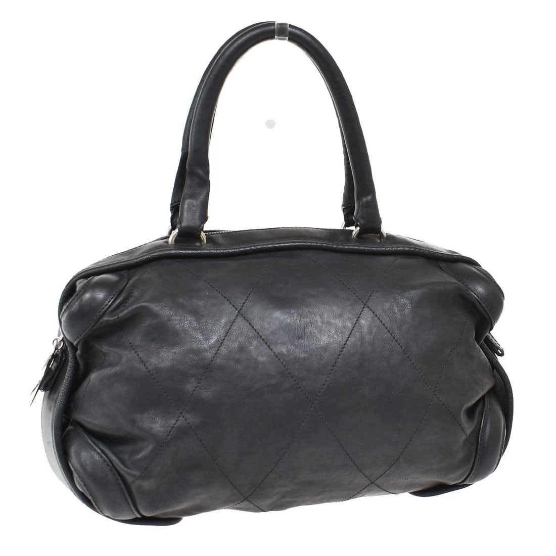 CHANEL CC LOGO QUILTED STITCH HAND TOTE BAG LEATHER BLACK (1 of 9)