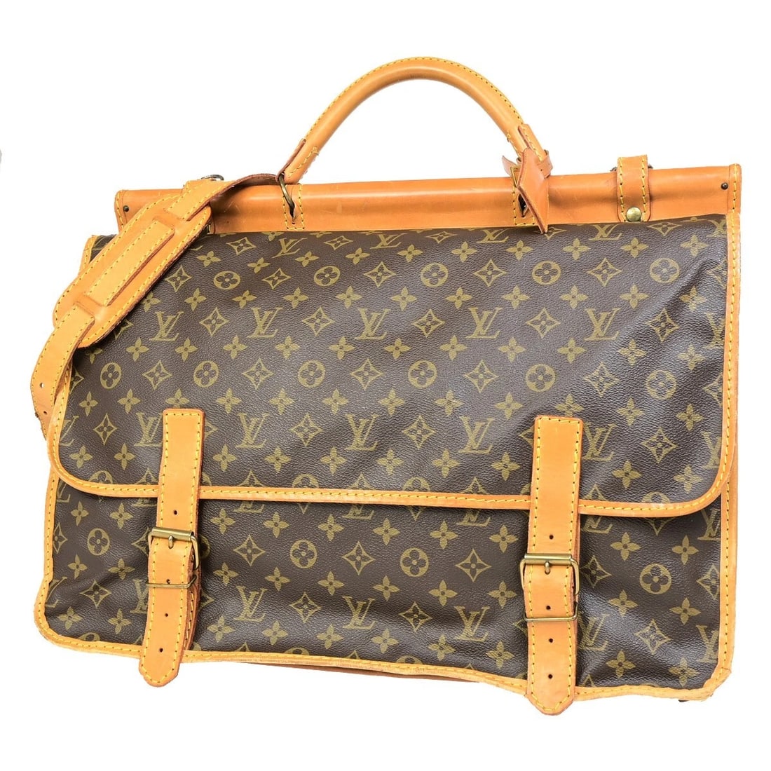 LOUIS VUITTON LV SAC KLEBER SHOULDER BAG MONOGRAM LEATHER BROWN (1 of 9)