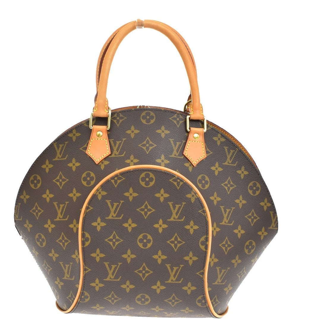 LOUIS VUITTON LV LOGOS ELLIPSE MM HAND BAG MONOGRAM LEATHER BROWN (1 of 11)