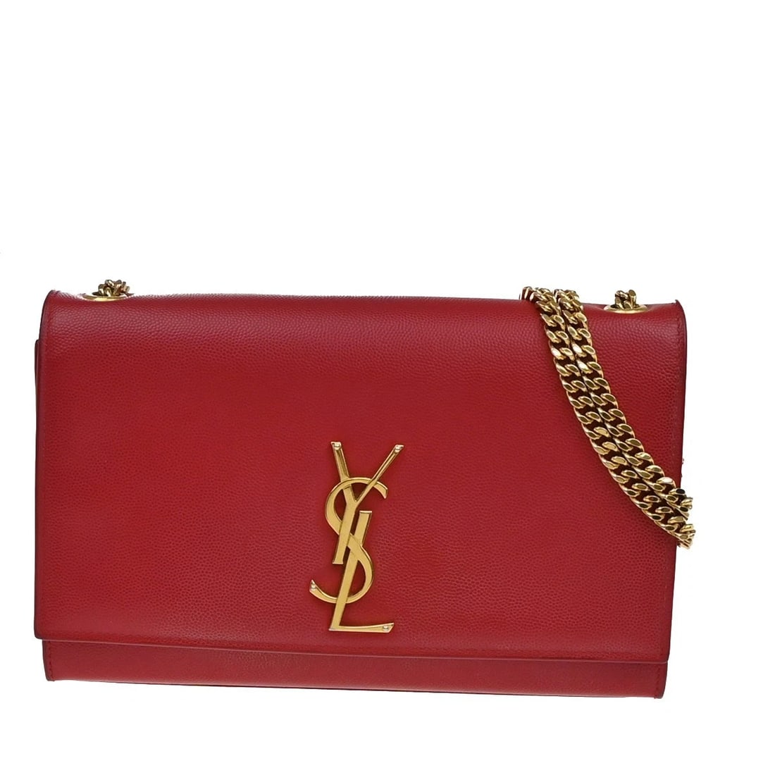 SAINT LAURENT YSL LOGO 2WAY CHAIN SHOULDER CLUTCH BAG: SAINT LAURENT YSL Logo 2Way Chain Shoulder Clutch Bag Brand: Saint Laurent Type: Shoulder Bag Material: Leather Color: Red Size: W 9.1 x H 5.9 x D 2 " (approx.) SHOULDER DROP ( inch /cm ) 18.9 - 0