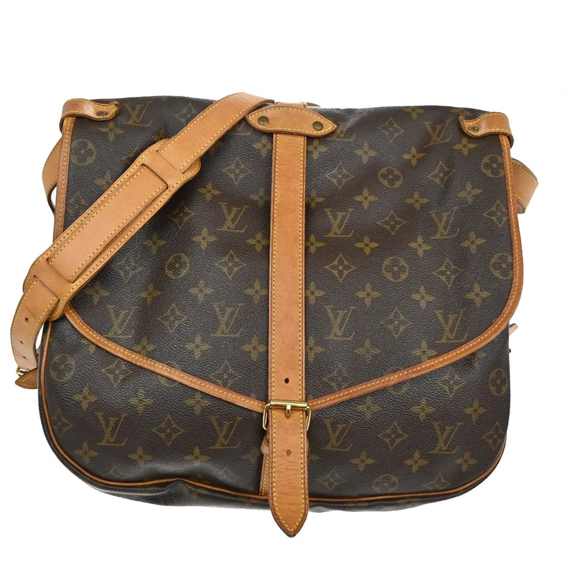 LOUIS VUITTON SAUMUR 35 SHOULDER BAG MONOGRAM LEATHER (1 of 10)