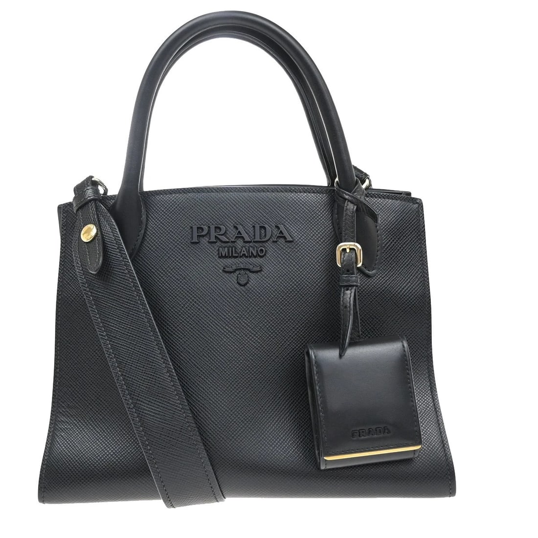 PRADA MILANO MONOCHROME 2WAY SHOULDER HAND BAG (1 of 11)