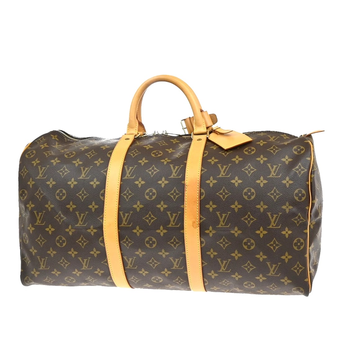 LOUIS VUITTON KEEPALL 50 TRAVEL HAND BAG MONOGRAM LEATHER BROWN (1 of 11)