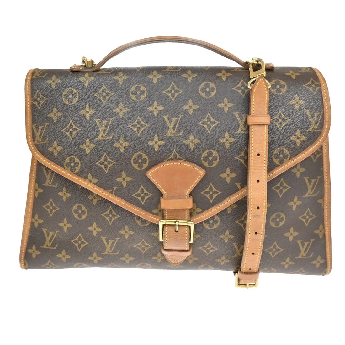LOUIS VUITTON BEVERLY 2WAY HAND BAG BRIEFCASE MONOGRAM LEATHER: LOUIS VUITTON Beverly 2Way Hand Bag Briefcase Monogram Leather Brand: Louis Vuitton Type: Hand Bag Material: Monogram Leather Color: Brown Size: W 15.7 x H 10.6 x D 3.9 " (approx.) SHOULDER DROP (