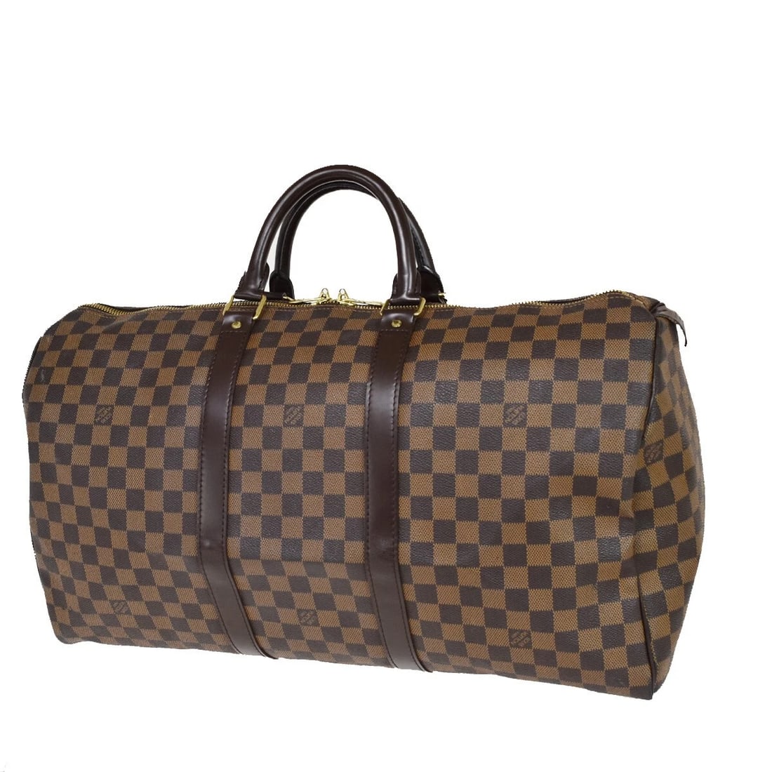 LOUIS VUITTON KEEPALL 50 TRAVEL HAND BAG DAMIER EBENE LEATHER (1 of 11)