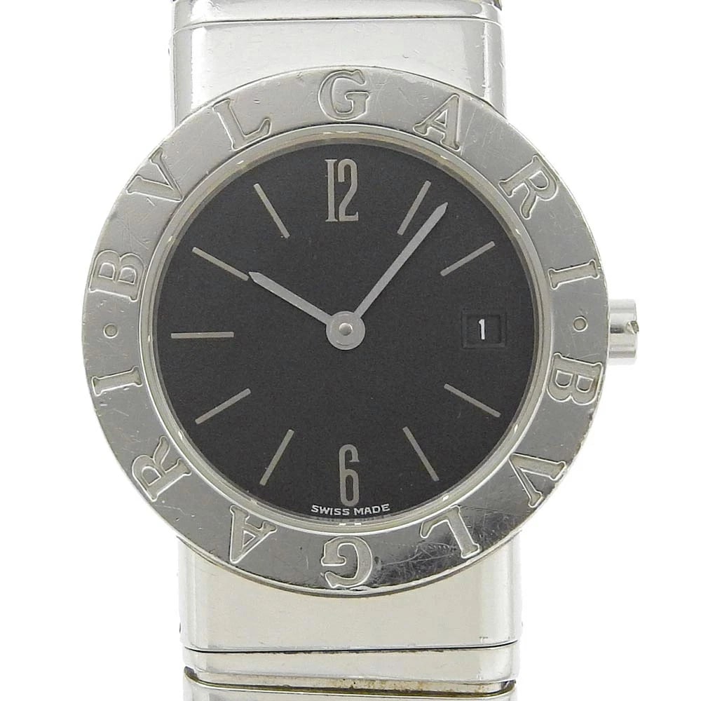 BVLGARI TUBOGAS WATCH: BVLGARI Tubogas Watch Brand: BVLGARI Type: Wrist watch Material: Band Material SS, Case Material SS Color: Dial Color Bezel Color Silver Band Color Silver Dial Color Black Size: Case size Case Siz