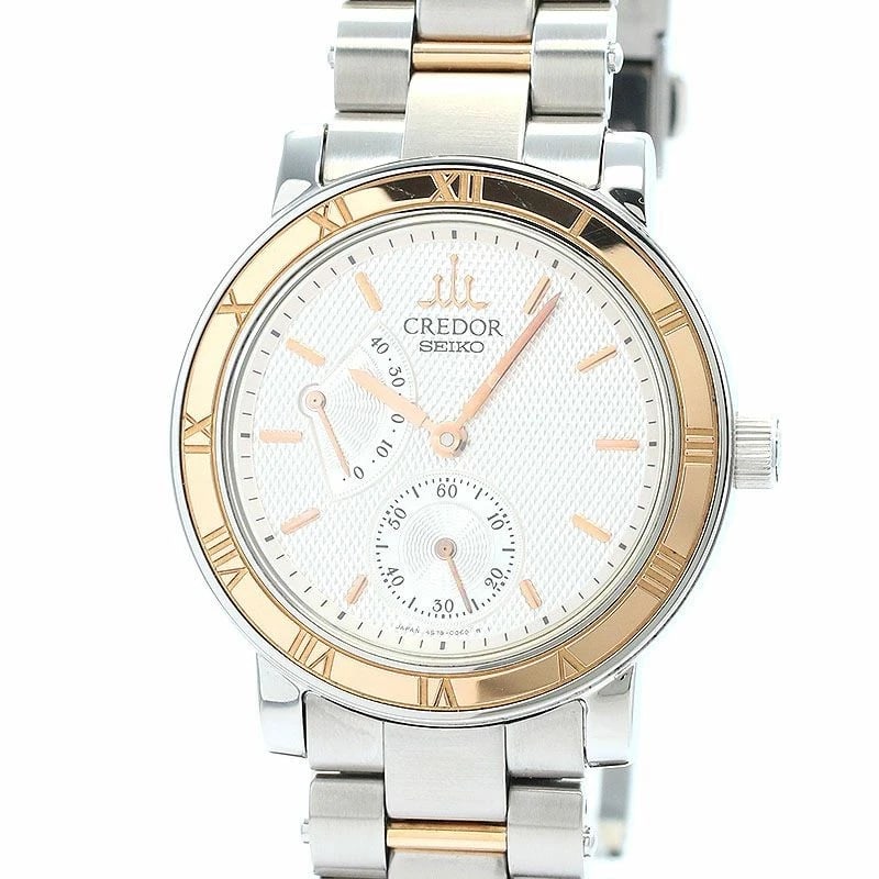 SEIKO CREDOR POWER RESERVE WATCH: Seiko Credor Power Reserve Watch Brand: SEIKO Type: Wrist watch Material: Band Material SS/18K pink gold, Case Material Stainless Steel/18K Pink Gold Color: Dial Color Silver Size: Case size Case