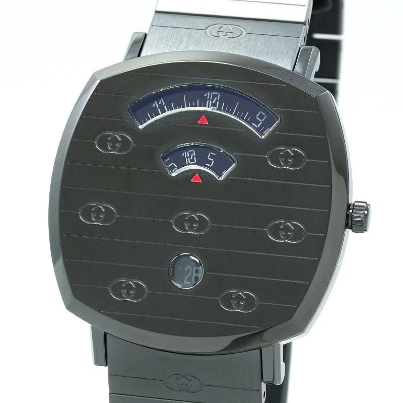 GUCCI GRIP WATCH: Gucci Grip Watch Brand: GUCCI Type: Wrist watch Material: Band Material SS (PVD processing), Case Material Stainless Steel (Pvd Coating) Color: Dial Color Black Size: Case size Case Size