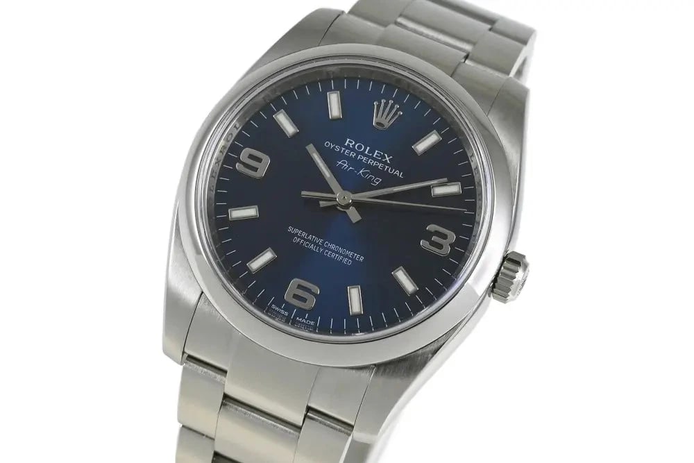 ROLEX OYSTER PERPETUAL WATCH: ROLEX Oyster Perpetual Watch Brand: ROLEX Type: Wrist watch Material: Band Material None, Case Material SS Color: Dial Color Blue 3, 6, 9 Size: Case size 34mm [ Arm circumference size ] 19cm