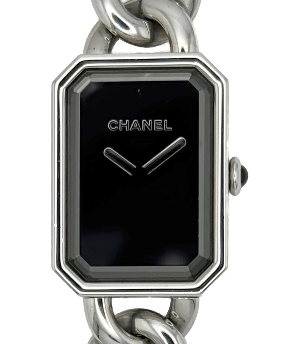 CHANEL PREMIÈRE METAL CHAIN WATCH: CHANEL Première Metal Chain Watch Brand: CHANEL Type: Wrist watch Material: Band Material None, Case Material None Color: Dial Color Black Size: Case size Dial size 20.2mm × 27.6mm [ Max Wrist S