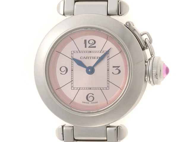 CARTIER MISS PASHA QUARTZ WATCH: Cartier Miss Pasha Quartz Watch Brand: Cartier Type: Wrist watch Material: Band Material None, Case Material [ Material ] STAINLESS STEEL Color: Dial Color None Size: Case size 27mm [ Arm circumfe
