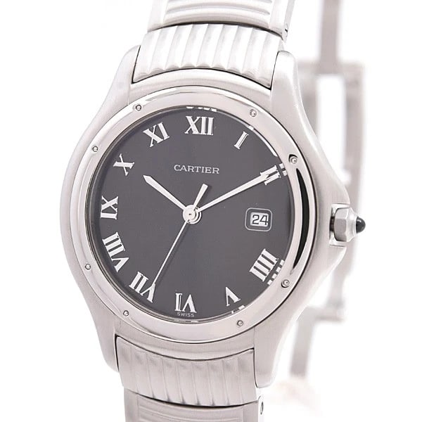 CARTIER PANTHÈRE COUGAR GODRON WATCH: Cartier Panthère Cougar Godron Watch Brand: CARTIER Type: Wrist watch Material: Band Material None, Case Material MaterialSS Color: Dial Color Black Dial Size: Case size [ Case size