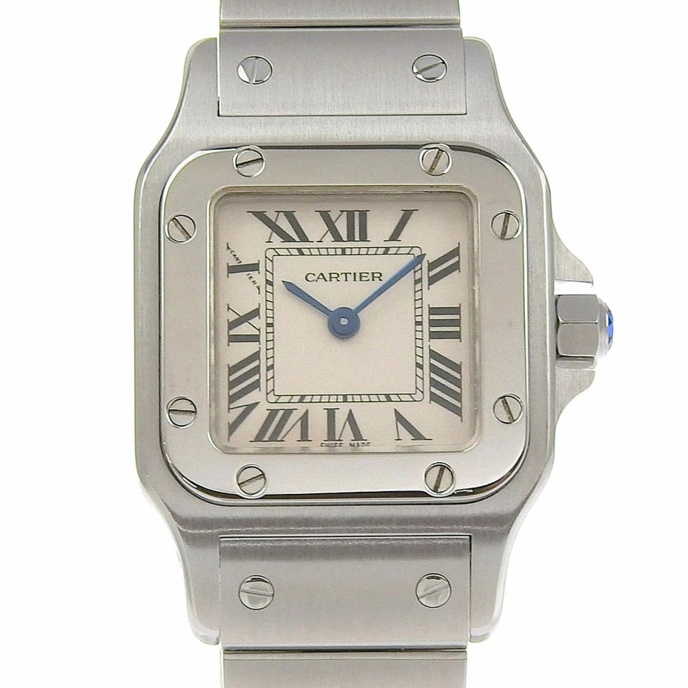 CARTIER SANTOS GALBÉE SS WATCH: CARTIER Santos Galbée SS Watch Brand: CARTIER Type: Wrist watch Material: Band Material None, Case Material SS Color: Dial Color Bezel Color Silver Band Color Silver Dial Color White Size: Case s