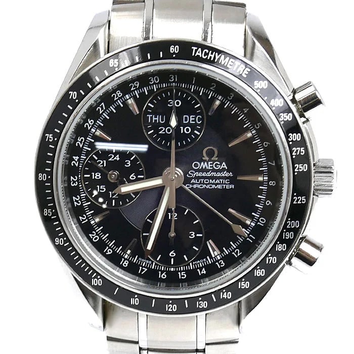 OMEGA SPEEDMASTER TRIPLE CALENDAR WATCH: OMEGA Speedmaster Triple Calendar Watch Brand: OMEGA Type: Wrist watch Material: Band Material None, Case Material [ Material ] SS Case: SS / Belt: SS Color: Dial Color Dial Color Black Belt