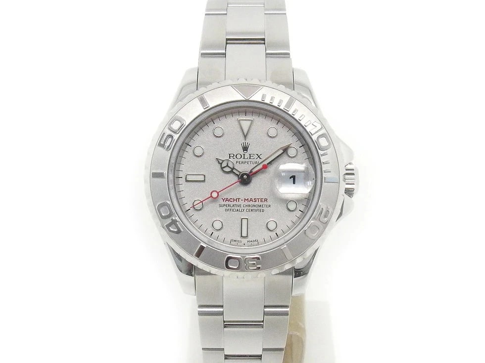 ROLEX YACHT MASTER ROLESIUM A SERIES WATCH: Rolex Yacht Master Rolesium A series Watch Brand: ROLEX Type: Wrist watch Material: Band Material None, Case Material [ Material ] SS/Platinum Color: Dial Color Silver Size: Case size [ Case size