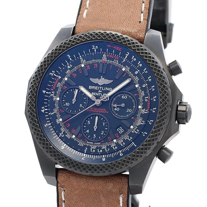 BREITLING BENTLEY LIGHT BODY MIDNIGHT CARBON WATCH: Breitling Bentley Light Body Midnight Carbon Watch Brand: BREITLING Type: Wrist watch Material: Band Material Calf rubber/black titanium buckle, Case Material Titanium (Dlc Processed) Color: Dial C