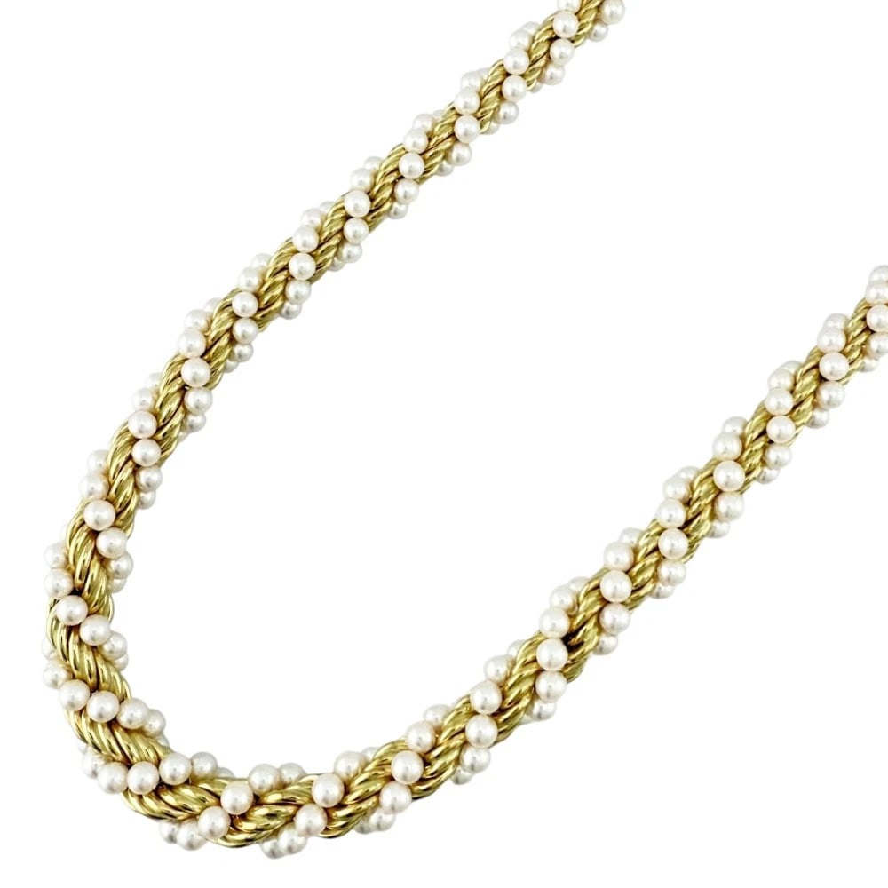 MIKIMOTO NECKLACE K18 YELLOW GOLD PEARL (1 of 5)