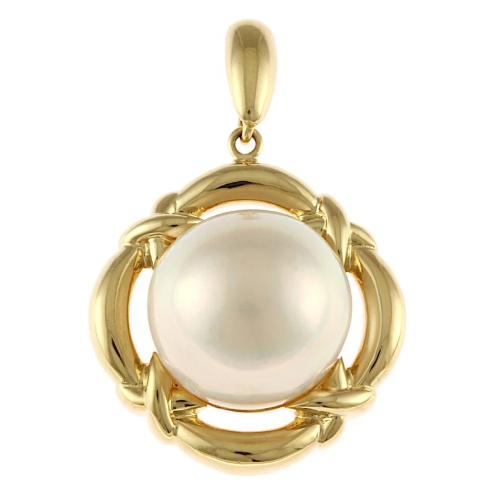TASAKI PENDANT TOP K18 YELLOW GOLD MABE PEARL (1 of 4)