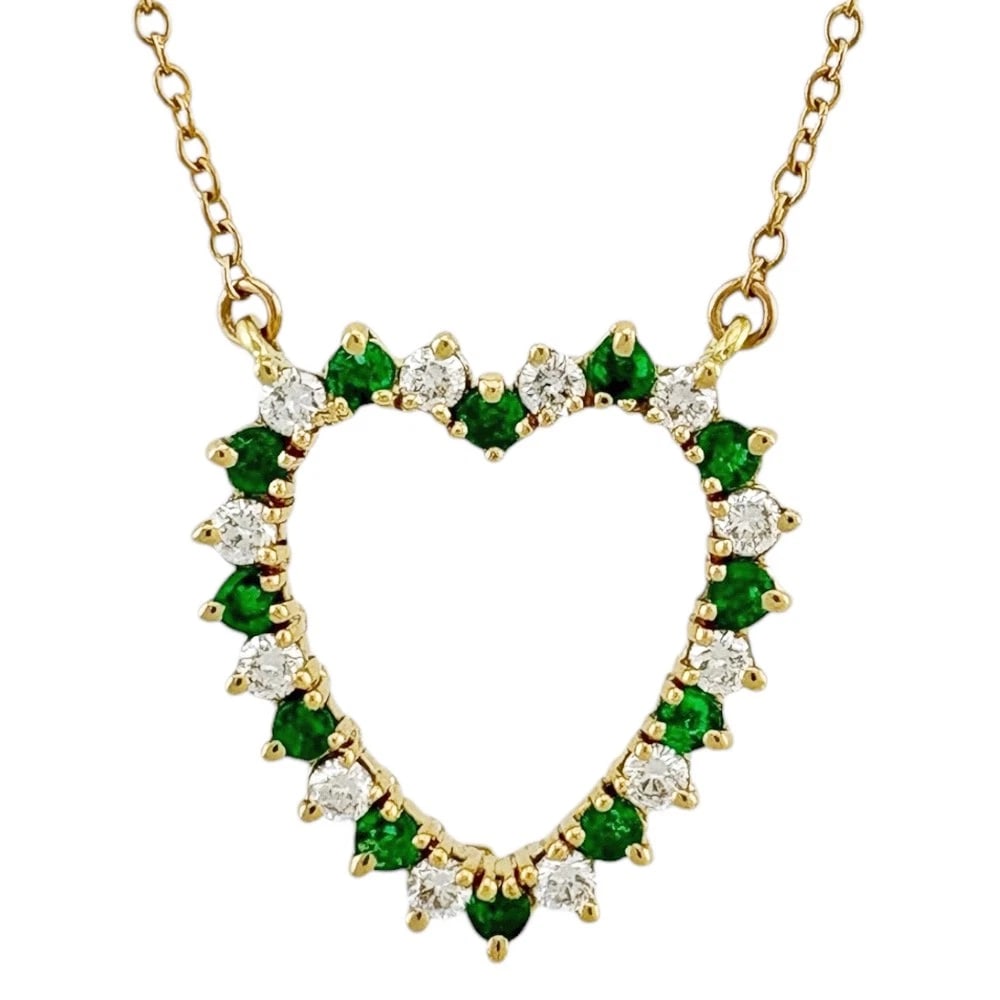 TIFFANY&CO. NECKLACE K18 YELLOW GOLD EMERALD DIAMOND: TIFFANY&Co. Necklace K18 yellow gold Emerald diamond Brand: Tiffany&co. Type: Necklace Material: K18 yellow gold Color: gold Size: Total Length:41.5cm Chain width:1.0mm Top:W18.0mm x H19.5mm Acce