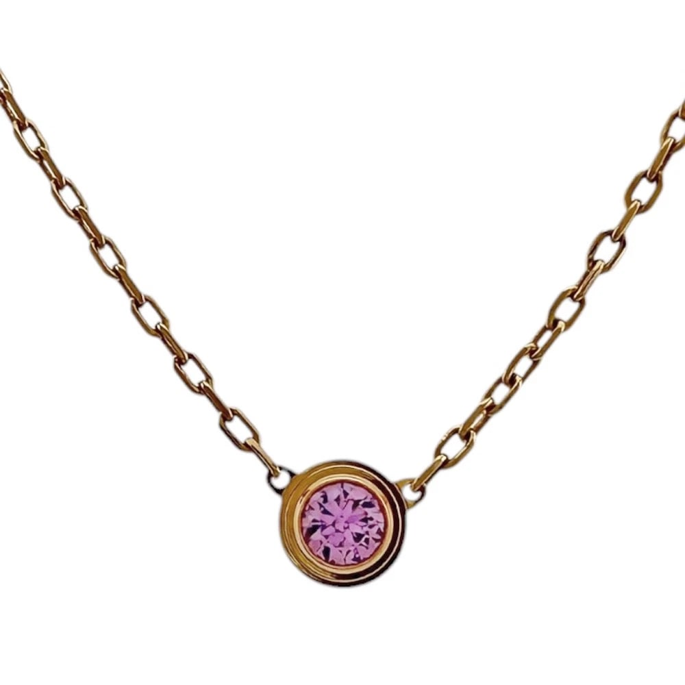 CARTIER NECKLACE K18 PINK GOLD PINK SAPPHIRE: CARTIER Necklace K18 Pink Gold Pink sapphire Brand: CARTIER Type: Necklace Material: K18 Pink Gold Color: Pink gold Size: Total Length:45cm Chain width:1.0mm Adjuster can position (distance from b