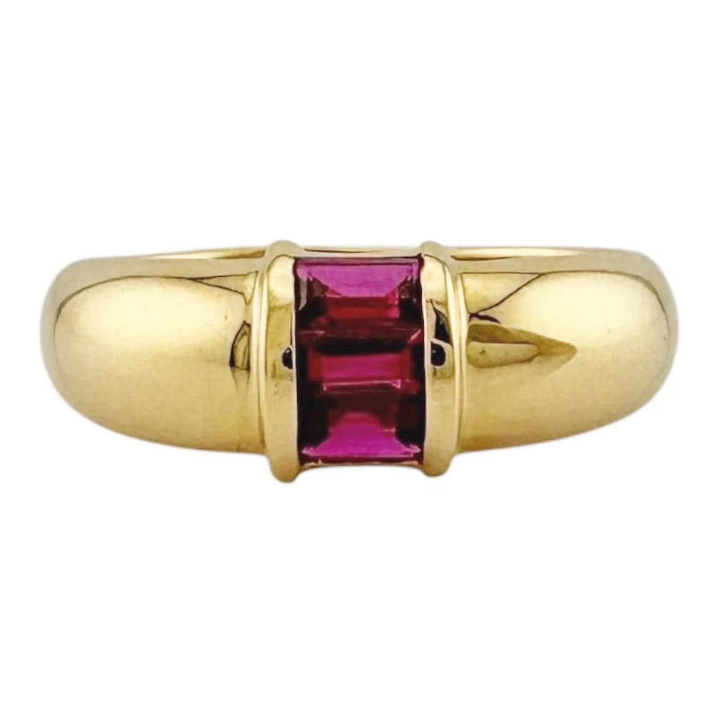 RING K18 YELLOW GOLD RUBY - 2
