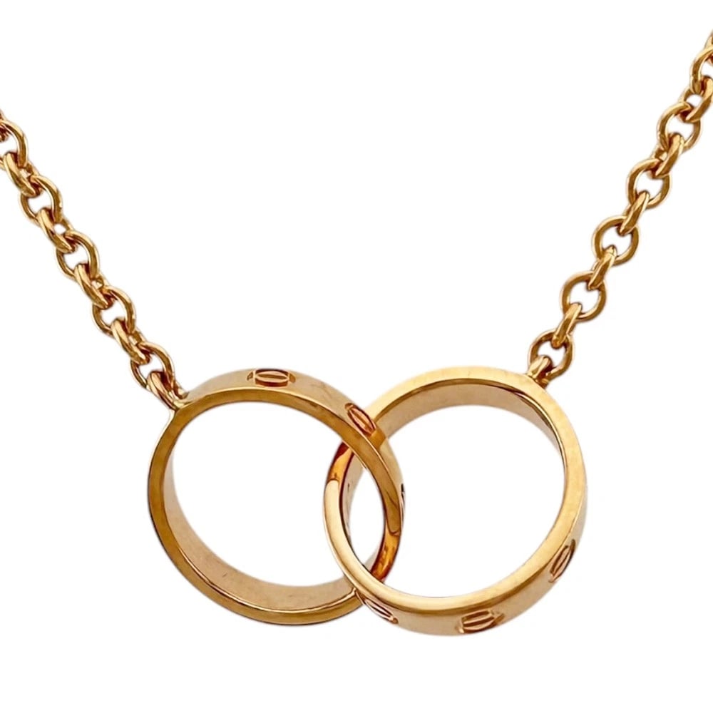 CARTIER NECKLACE K18 PINK GOLD: CARTIER Necklace K18 Pink Gold Brand: CARTIER Type: Necklace Material: K18 Pink Gold Color: Pink gold Size: Total Length:44.5cm Chain width:1.5mm Top:W19.5mm x H9.5mm Accessories: None