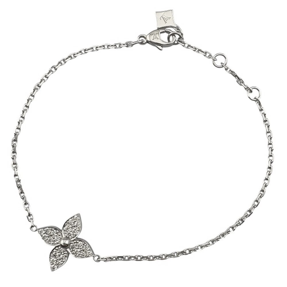 LOUIS VUITTON BRACELET K18 WHITE GOLD DIAMOND: LOUIS VUITTON Bracelet K18 white gold diamond Brand: LOUIS VUITTON Type: Bracelet Material: K18 white gold Main Stone Natural Color: Silver Size: Total Length:17cm High limit:13.5mm Chain width:1.