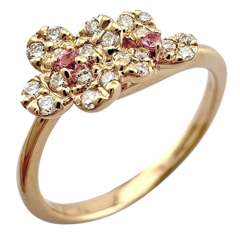 PONTE VECCHIO RING K18 DIAMOND PINK SAPPHIRE: Ponte Vecchio Ring K18 diamond Pink sapphire Brand: Ponte Vecchio Type: Ring Material: K18 Pink Gold Main Stone Natural Color: Pink gold Size: US 5 Accessories: None Accessories Notice: When