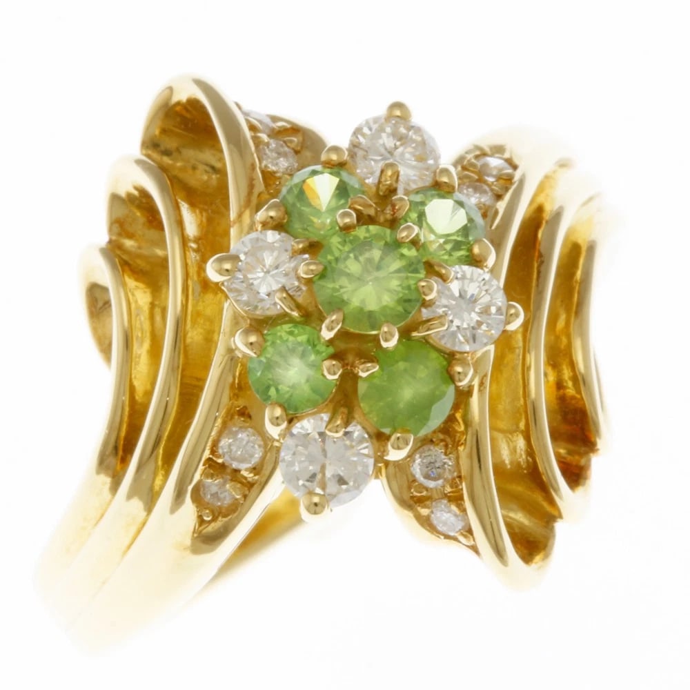 RING K18 YELLOW GOLD DEMANTOID GARNET (1 of 4)