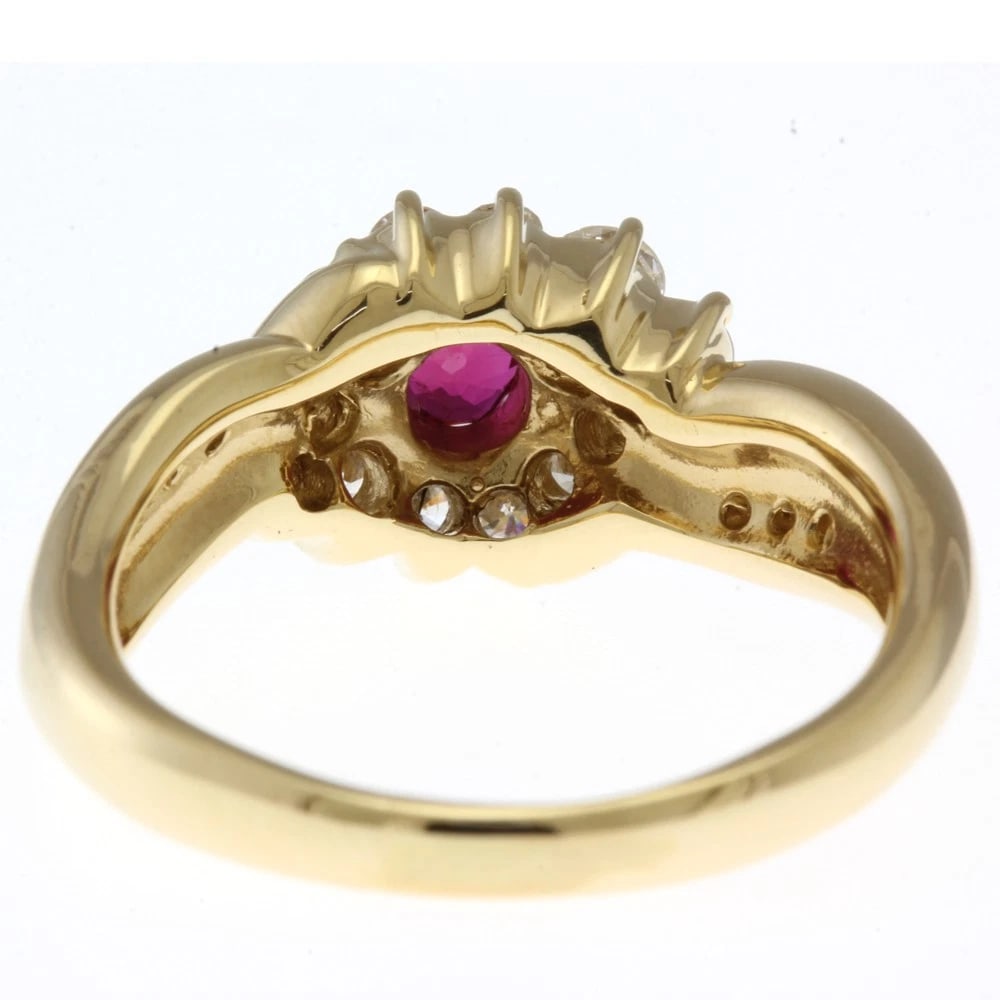 RING K18 YELLOW GOLD RUBY - 4