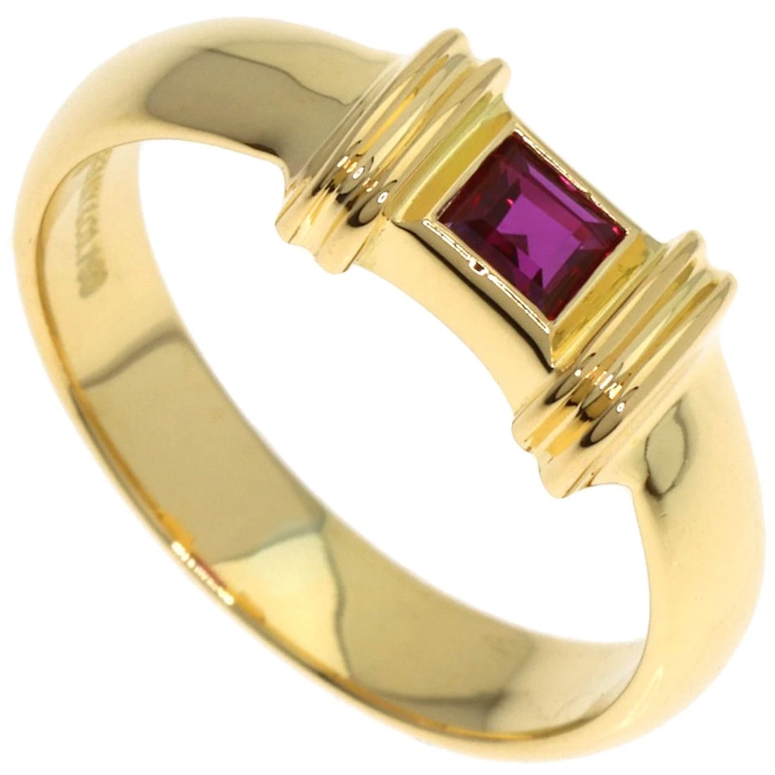 TIFFANY&CO. STACKING RUBY RING K18 YELLOW GOLD: TIFFANY&Co. Stacking Ruby Ring K18 Yellow Gold Brand: TIFFANY&Co. Type: Ring Material: K18 Yellow Gold Main Stone Ruby Color: Gold Size: 5(US) Accessories: None Accessories Notice: When pur