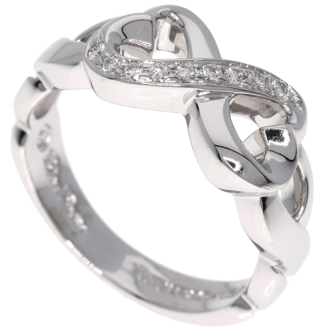 TIFFANY&CO. DOUBLE LOVING HEART DIAMOND RING K18 WHITE GOLD (1 of 7)