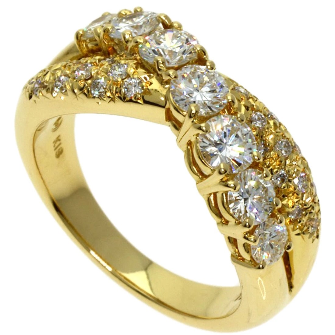 TASAKI DIAMOND RING K18 YELLOW GOLD: TASAKI Diamond Ring K18 Yellow Gold Brand: TASAKI Type: Ring Material: K18 Yellow Gold Main Stone Natural Color: Gold Size: 5(US) Accessories: None Accessories Notice: When purchasing pre-o
