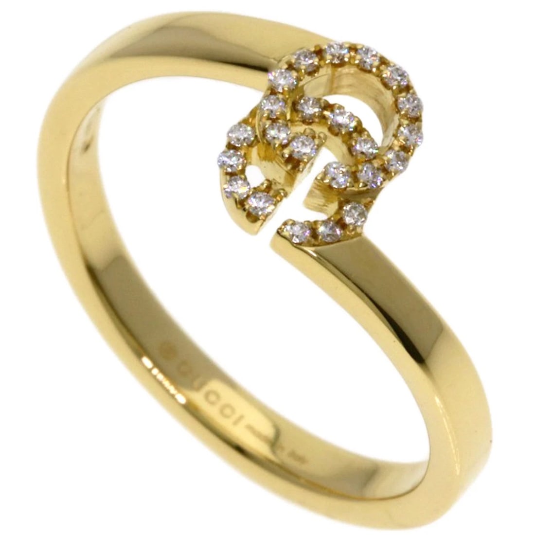 GUCCI GG RUNNING DIAMOND RING K18 YELLOW GOLD: GUCCI GG Running Diamond Ring K18 Yellow Gold Brand: GUCCI Type: Ring Material: K18 Yellow Gold Main Stone Natural Color: Gold Size: 4.25(US) Accessories: None Accessories Notice: When purc