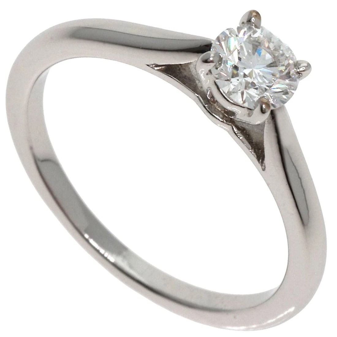 CARTIER SOLITAIRE DIAMOND RING PLATINUM PT950: CARTIER Solitaire Diamond Ring Platinum PT950 Brand: CARTIER Type: Ring Material: Platinum PT950 Main Stone Natural Color: Silver Size: 3.25(US) Accessories: None Accessories Notice: When p
