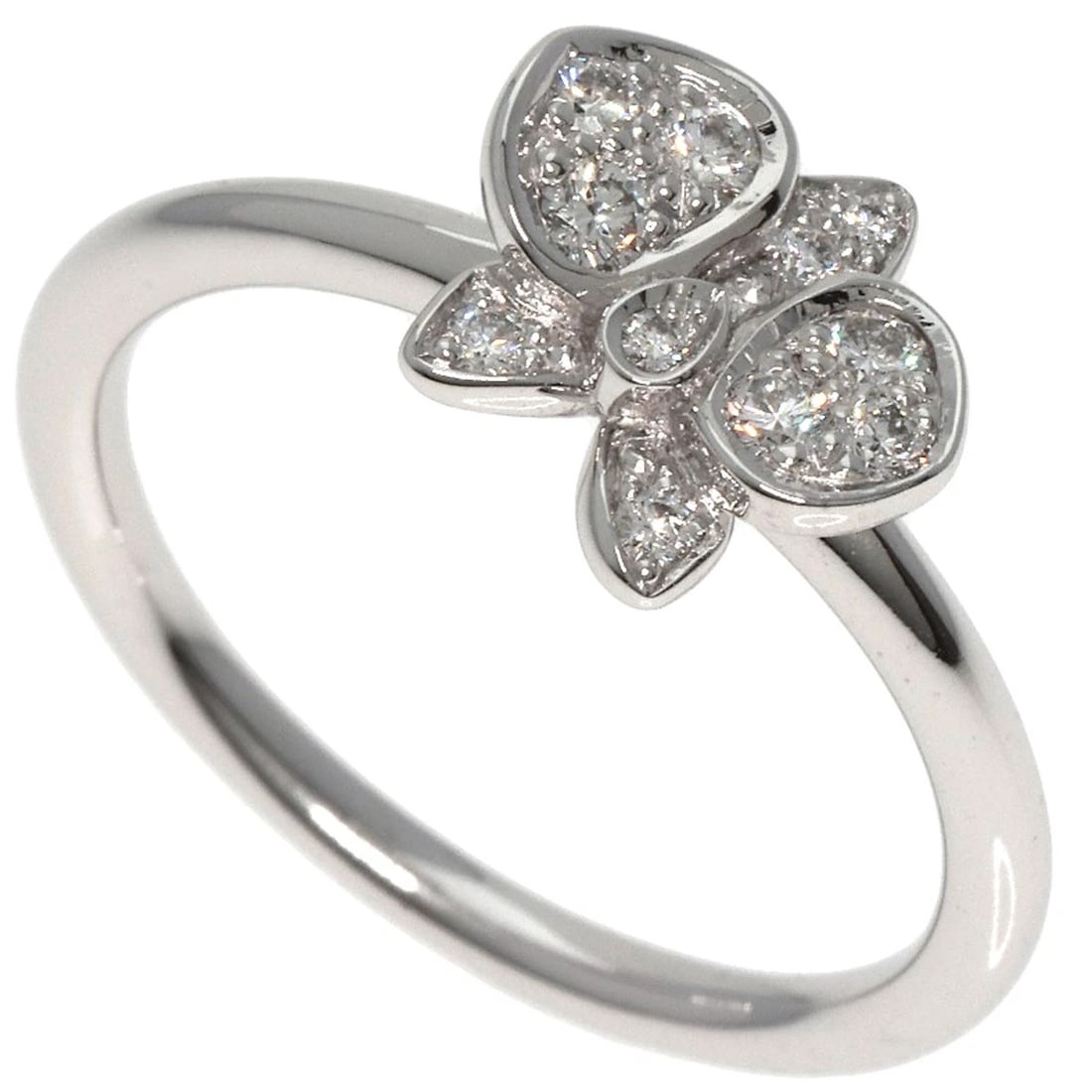 CARTIER CARESSE DRUKIDE DIAMOND RING K18 WHITE GOLD: CARTIER Caresse Drukide Diamond Ring K18 White Gold Brand: CARTIER Type: Ring Material: K18 White Gold Main Stone Natural Color: Silver Size: 4.5(US) Accessories: None Accessories Notice: W