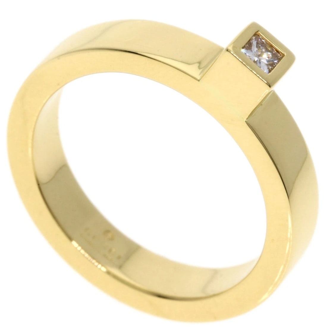 GUCCI 1P DIAMOND RING K18 YELLOW GOLD: GUCCI 1P Diamond Ring K18 Yellow Gold Brand: GUCCI Type: Ring Material: K18 Yellow Gold Main Stone Natural Color: Gold Size: 5.75(US) Accessories: None Accessories Notice: When purchasing p