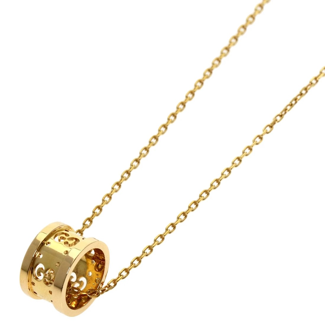 GUCCI ICON NECKLACE K18 YELLOW GOLD: GUCCI icon Necklace K18 Yellow Gold Brand: GUCCI Type: Necklace Material: K18 Yellow Gold Color: Gold Size: Chain Length:16.1inch/41cm Chain Width:0.4inch/1mm Top Size:0.4inch/10.9x7x10.9mm Acces