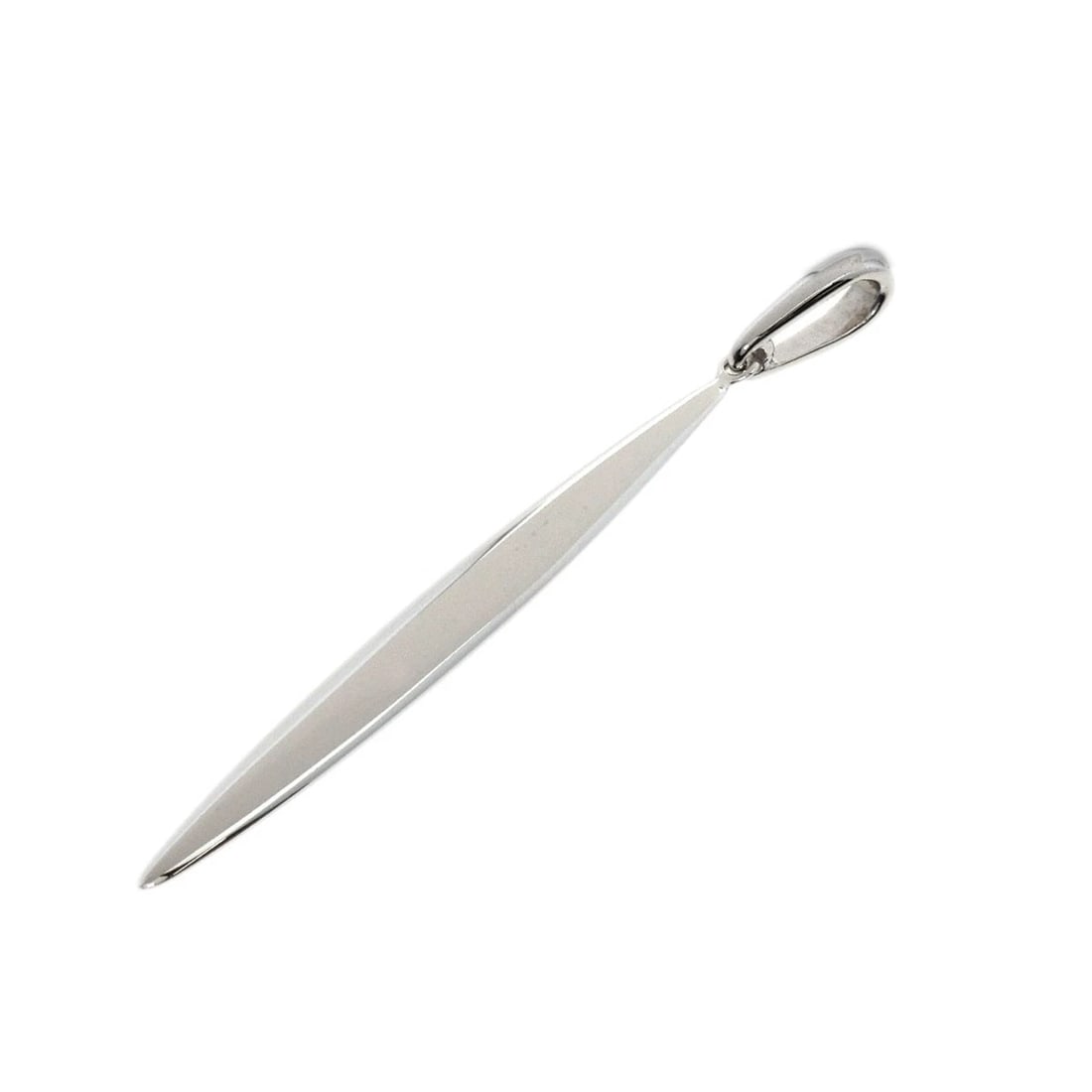 TIFFANY&CO. FEATHER MOTIF PENDANT TOP K18 WHITE GOLD (1 of 4)