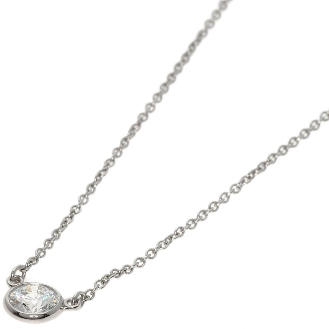 TIFFANY&CO. DIAMOND NECKLACE PLATINUM PT950: TIFFANY&Co. Diamond Necklace Platinum PT950 Brand: TIFFANY&Co. Type: Necklace Material: Platinum PT950 Main Stone Natural Color: Silver Size: Chain Length:15.9inch/40.5cm Chain Width:0.4inch/0.9mm